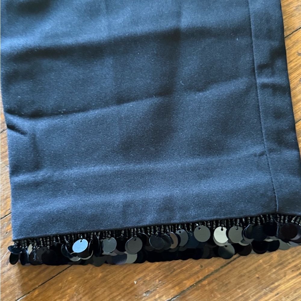 NWT Chico's black embellished hem pants 1.5 Crop Ultimate Fit slim ankle sequins - Picture 4 of 11